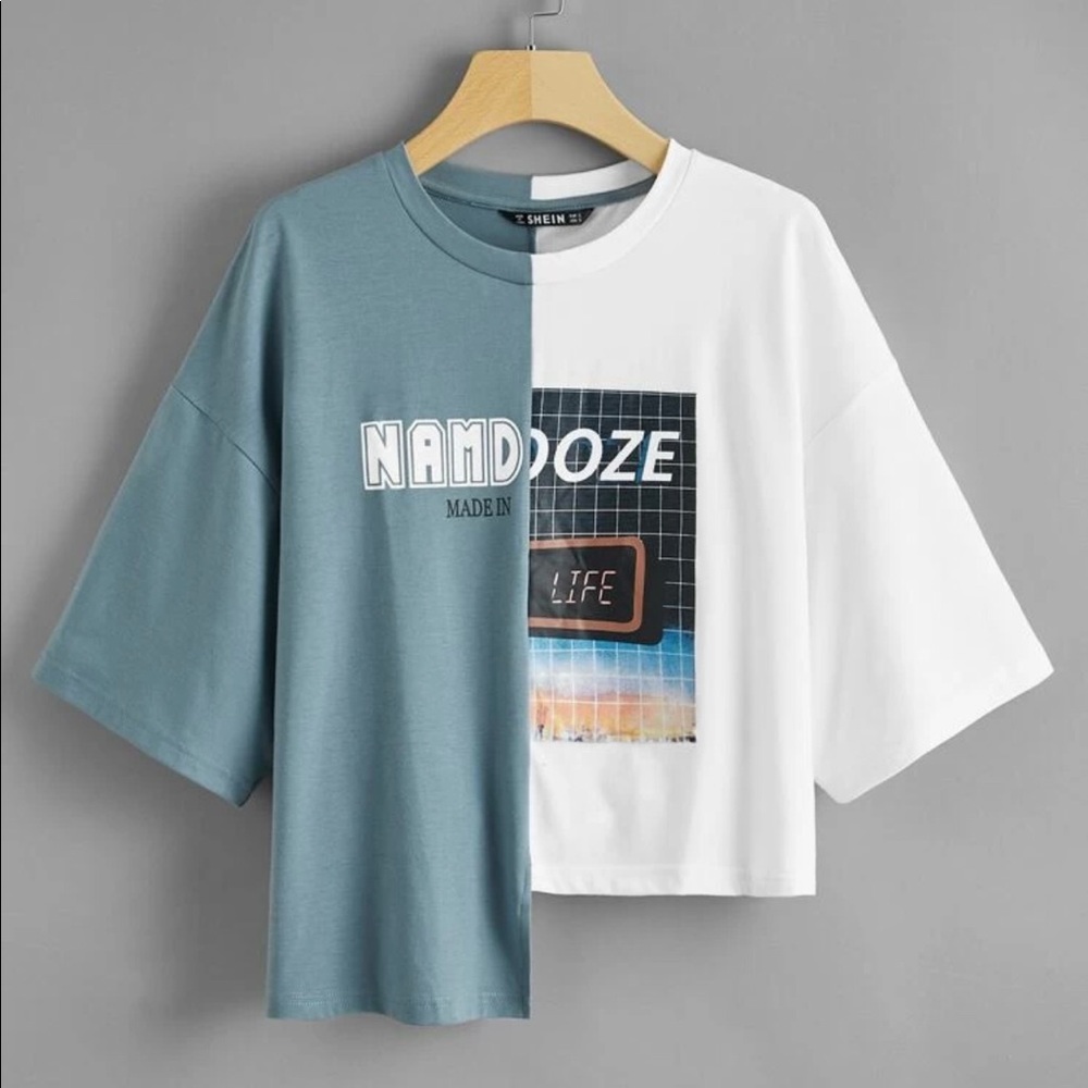 Drop shoulder graphic print